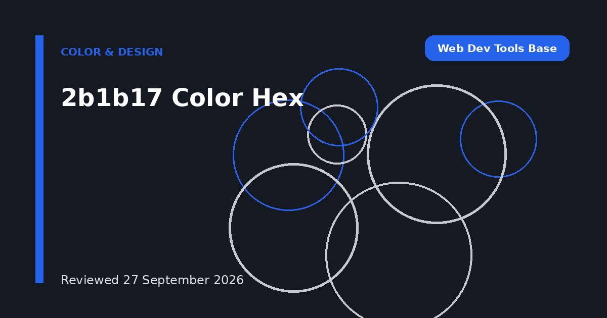 2b1b17 Color Hex