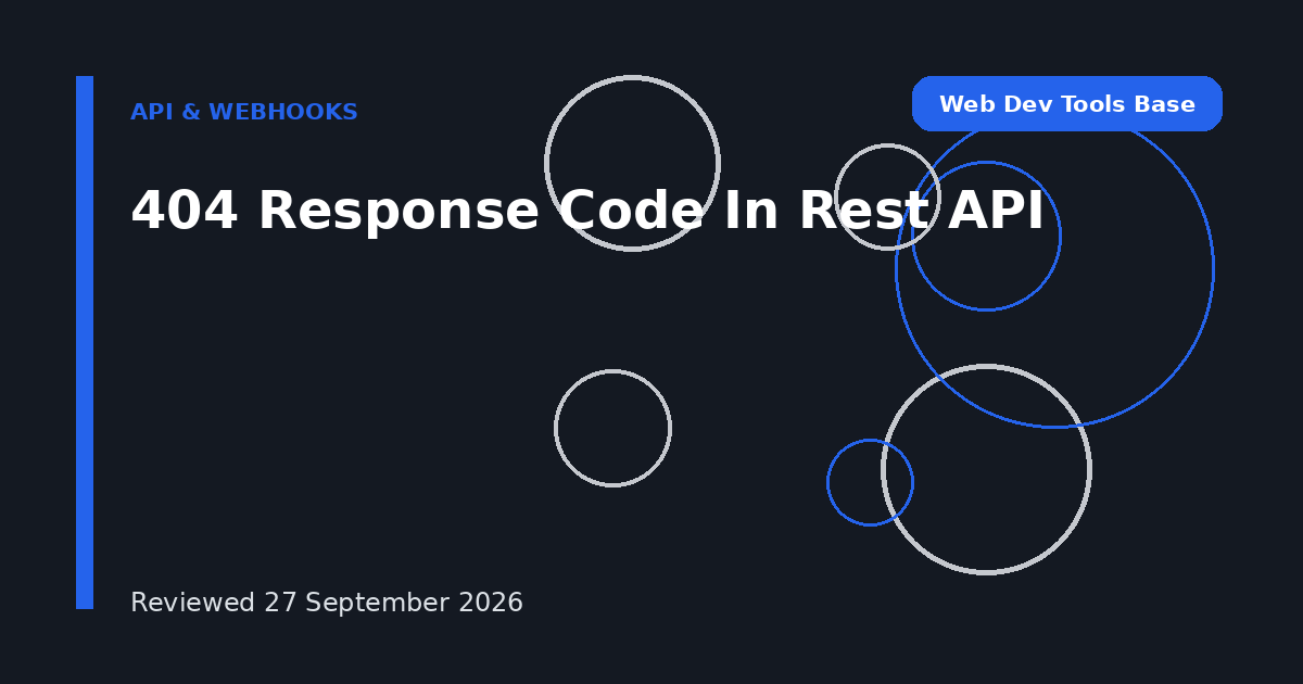 404 Response Code In Rest API