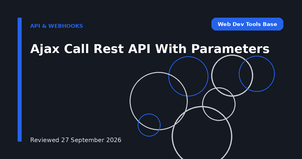 Ajax Call Rest API With Parameters