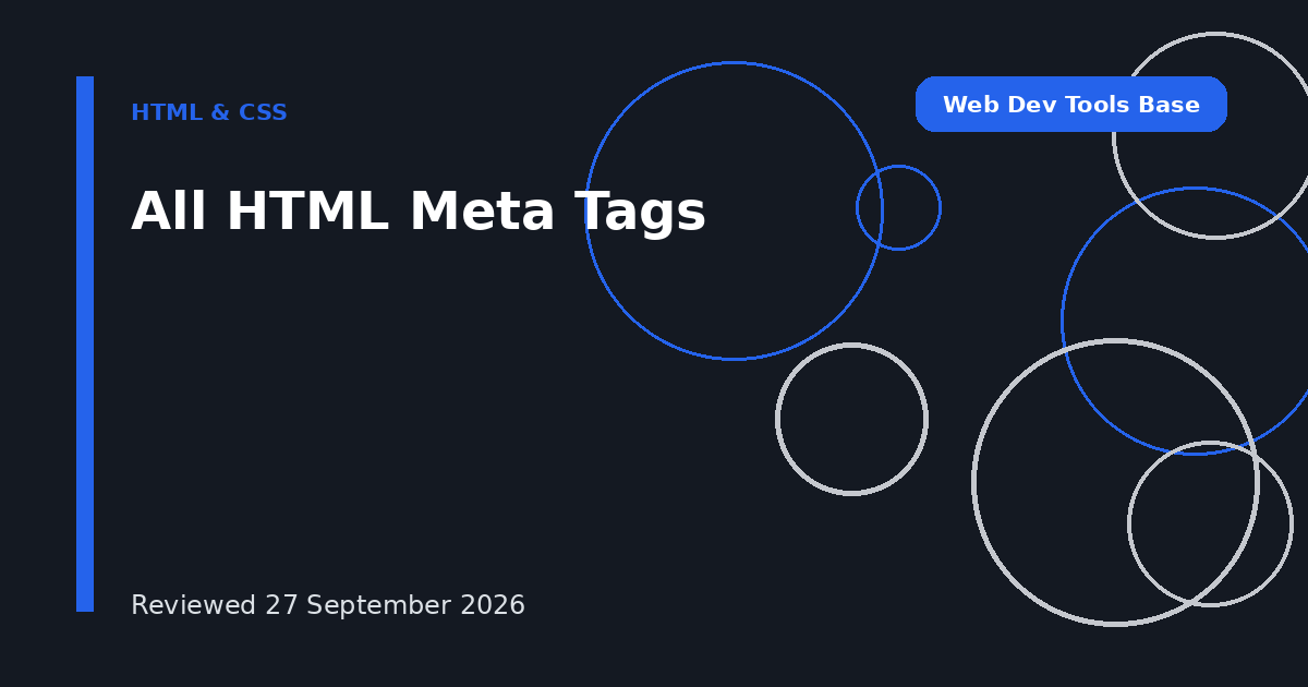 All HTML Meta Tags