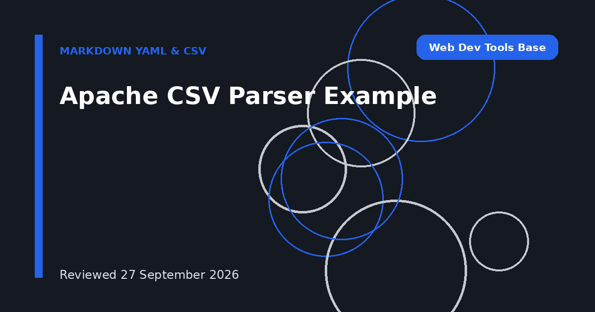 Apache CSV Parser Example