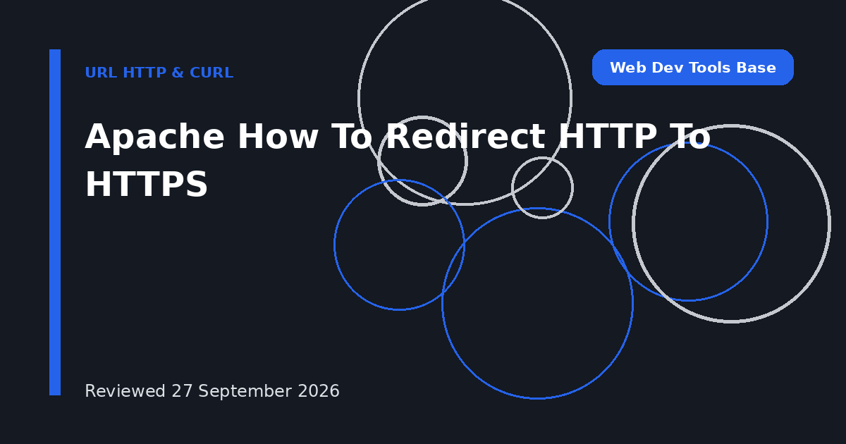 Apache How To Redirect HTTP To HTTPS