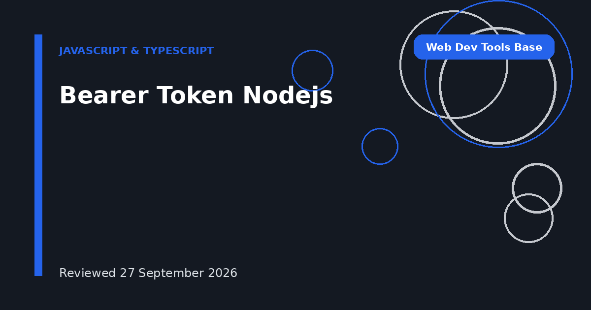 Bearer Token Nodejs
