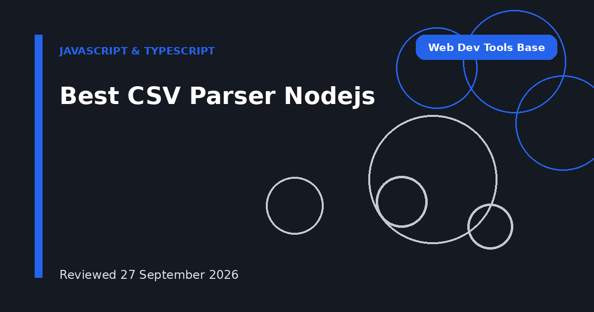 Best CSV Parser Nodejs