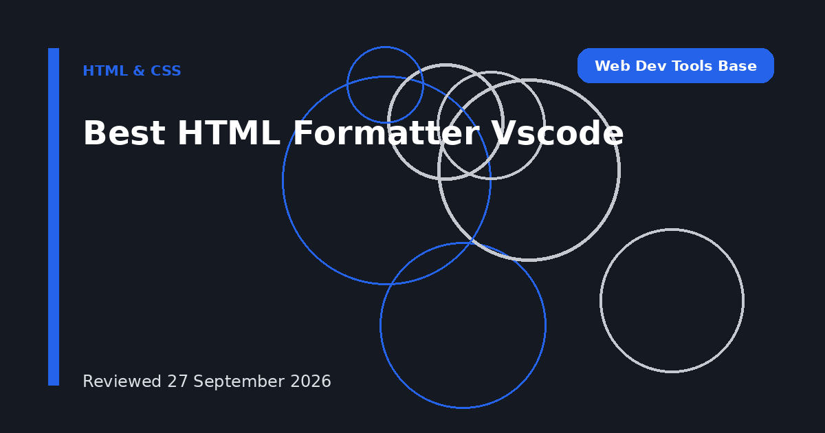 Best HTML Formatter Vscode