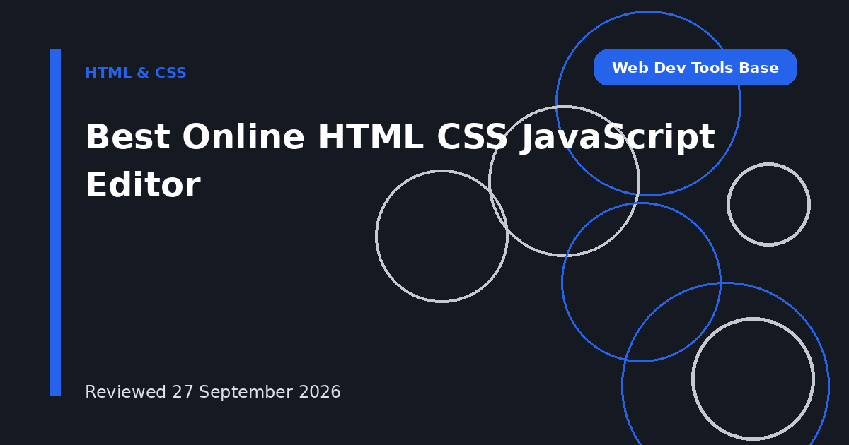 Best Online HTML CSS JavaScript Editor