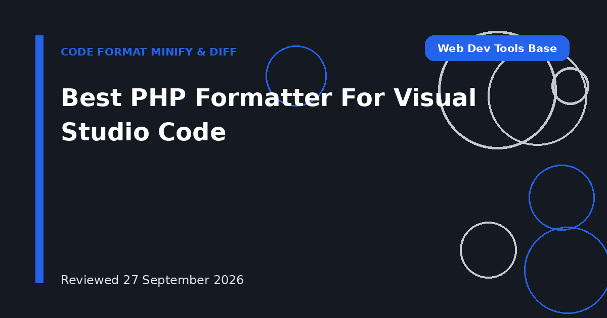 Best PHP Formatter For Visual Studio Code