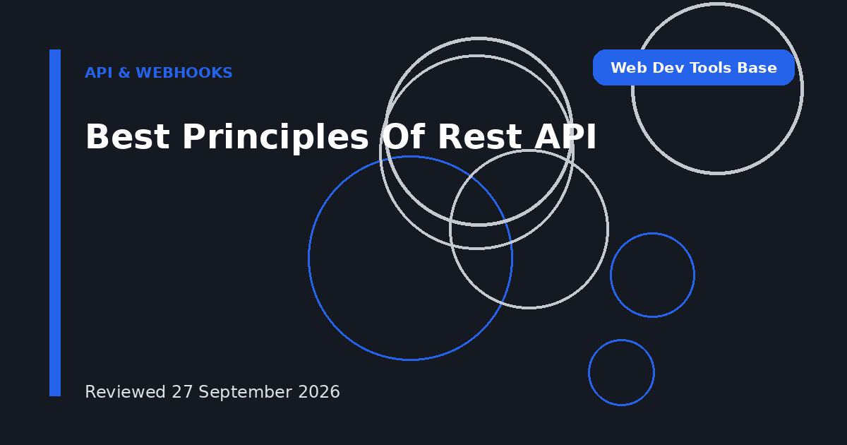 Best Principles Of Rest API