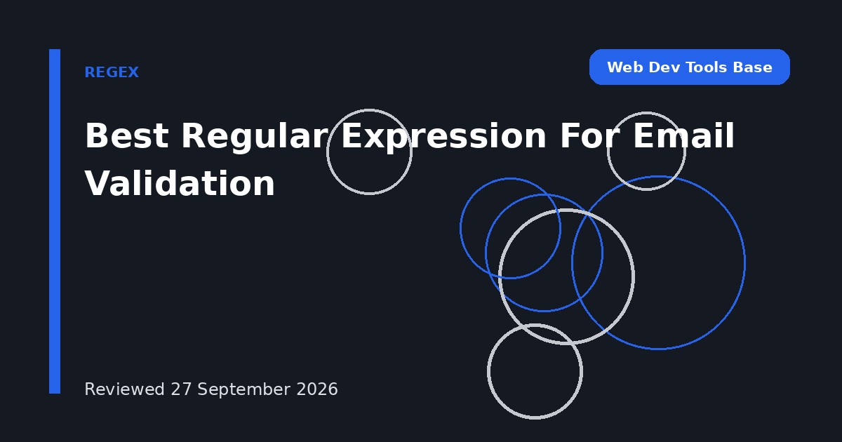 Best Regular Expression For Email Validation