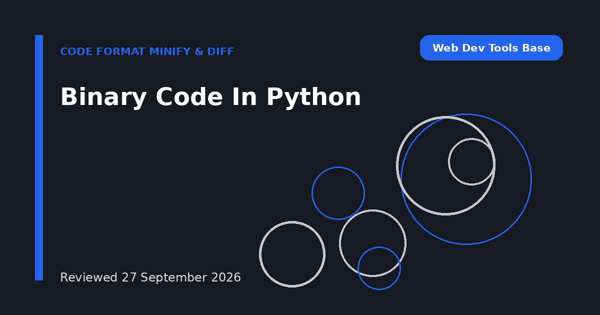 Binary Code In Python