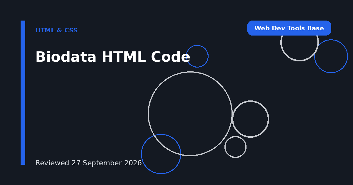 Biodata HTML Code