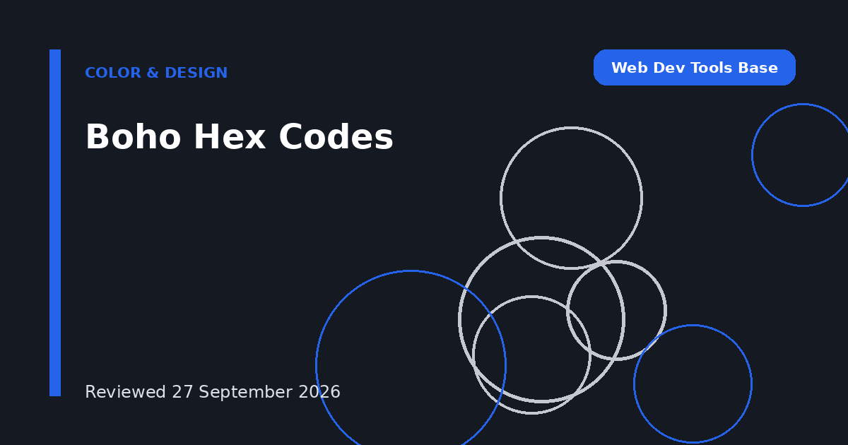 Boho Hex Codes
