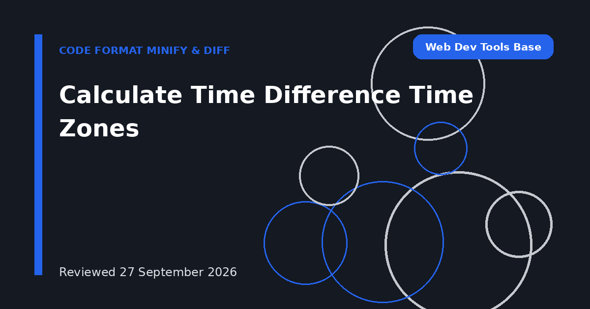 Calculate Time Difference Time Zones