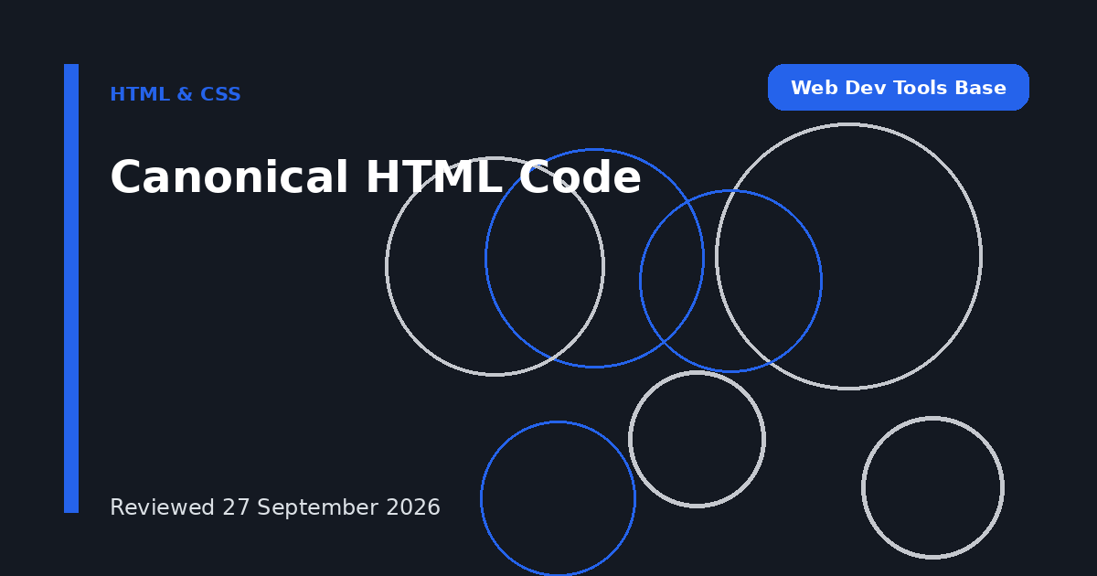 Canonical HTML Code