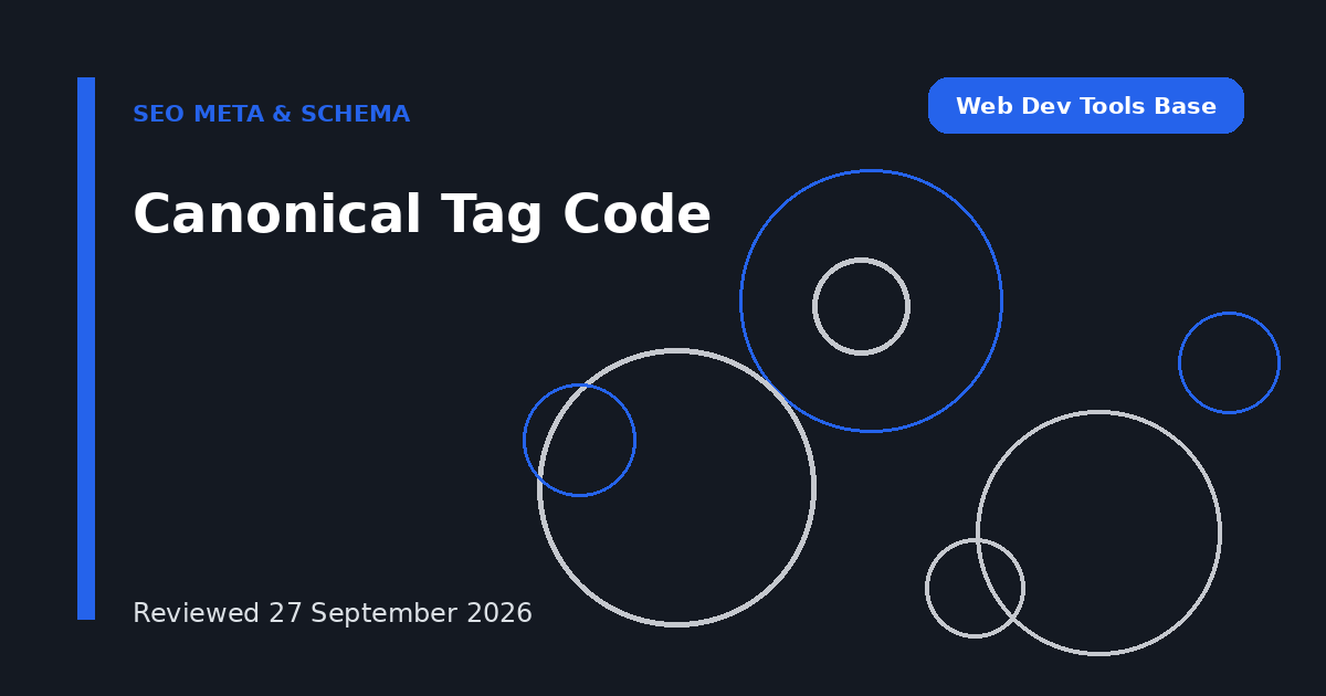 Canonical Tag Code