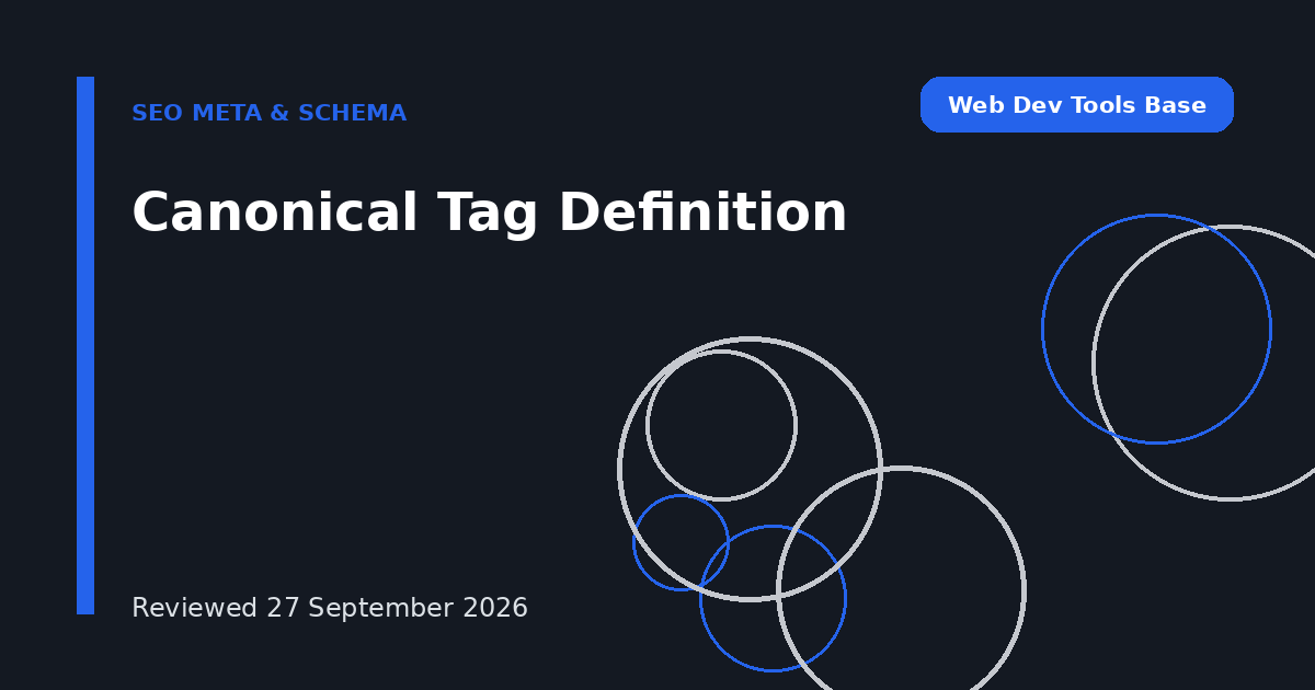 Canonical Tag Definition