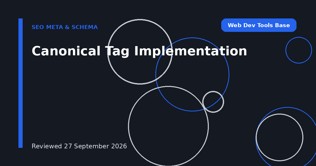 Canonical Tag Implementation