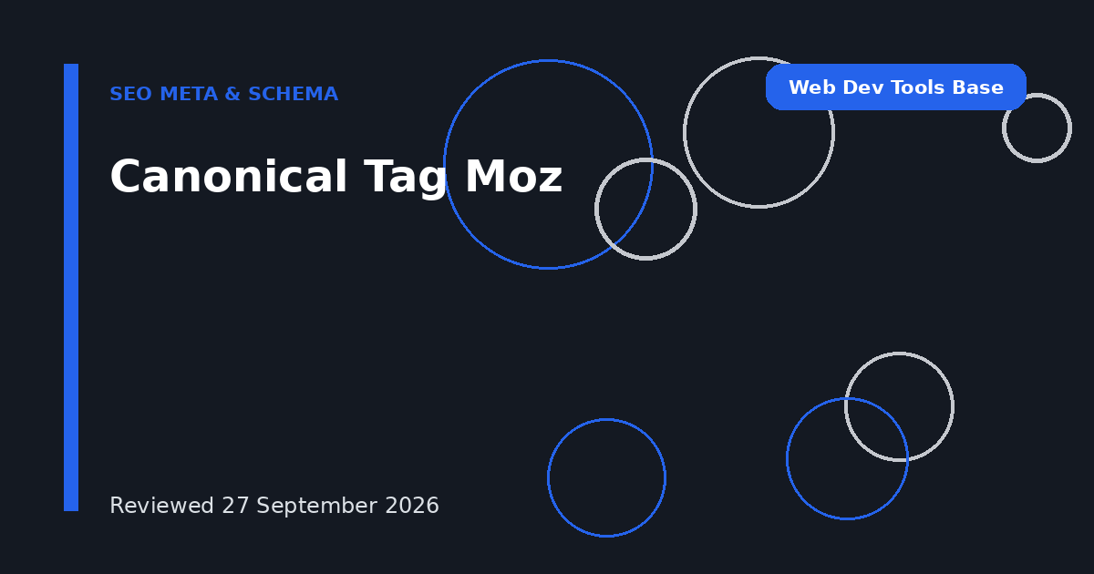 Canonical Tag Moz