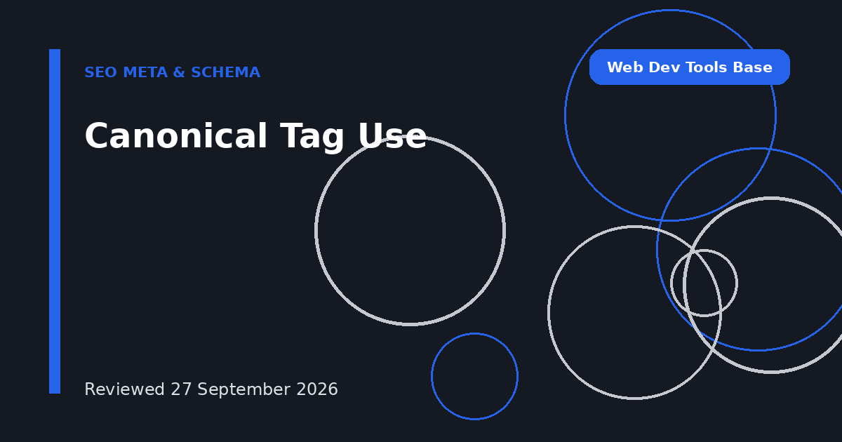 Canonical Tag Use