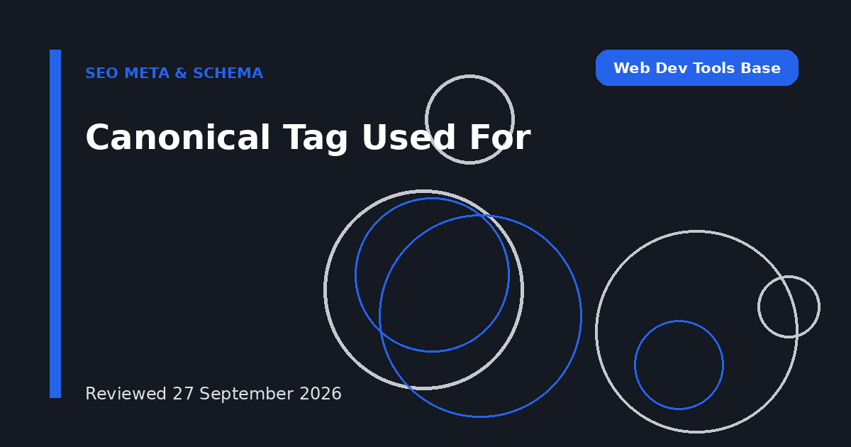 Canonical Tag Used For