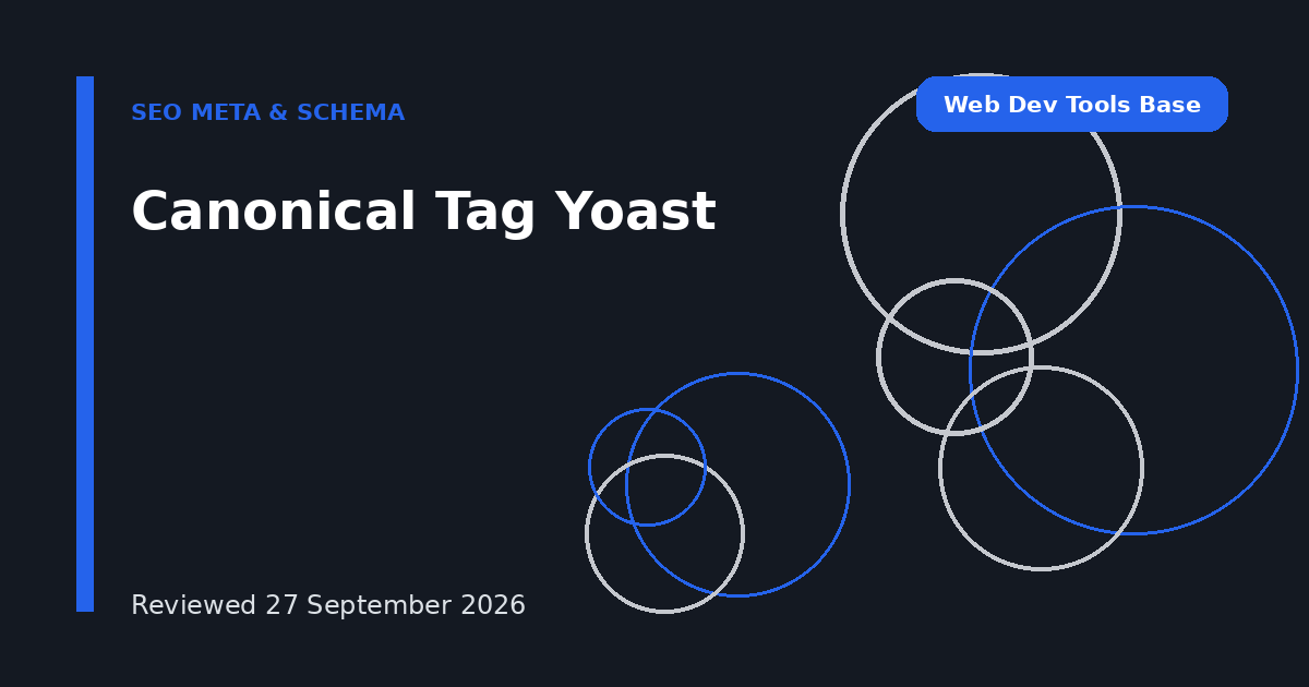 Canonical Tag Yoast