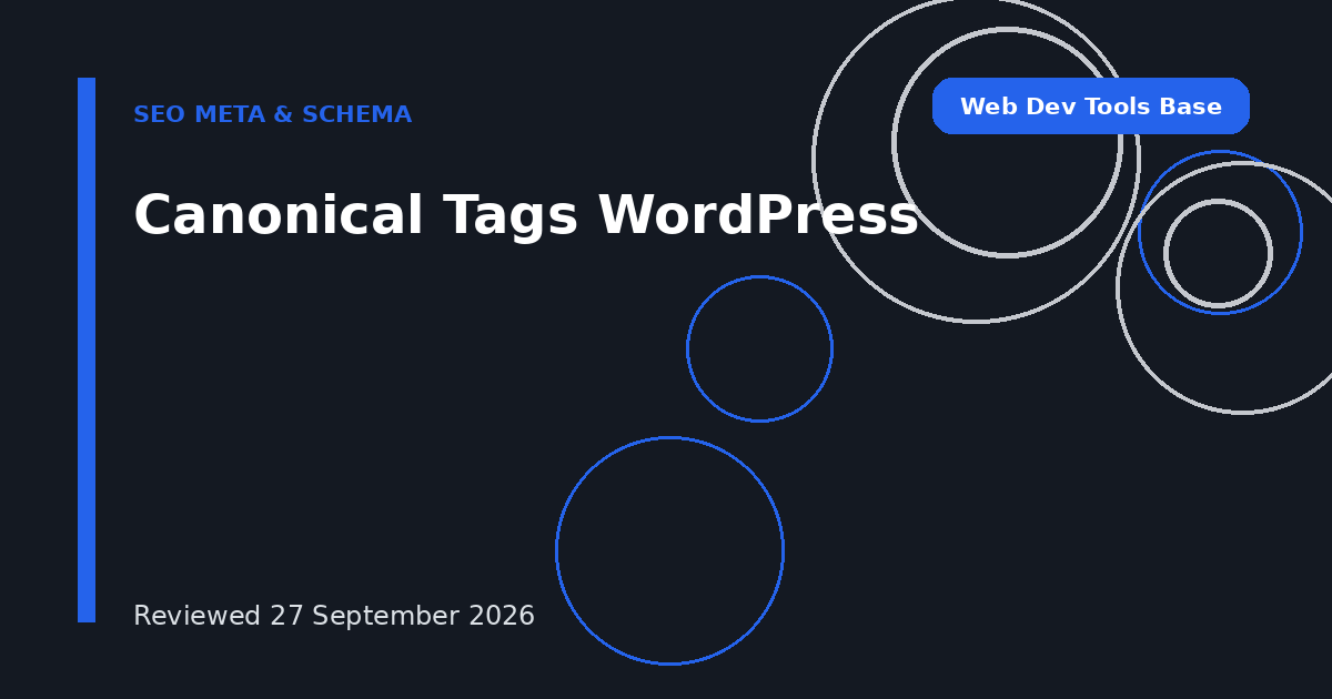 Canonical Tags WordPress