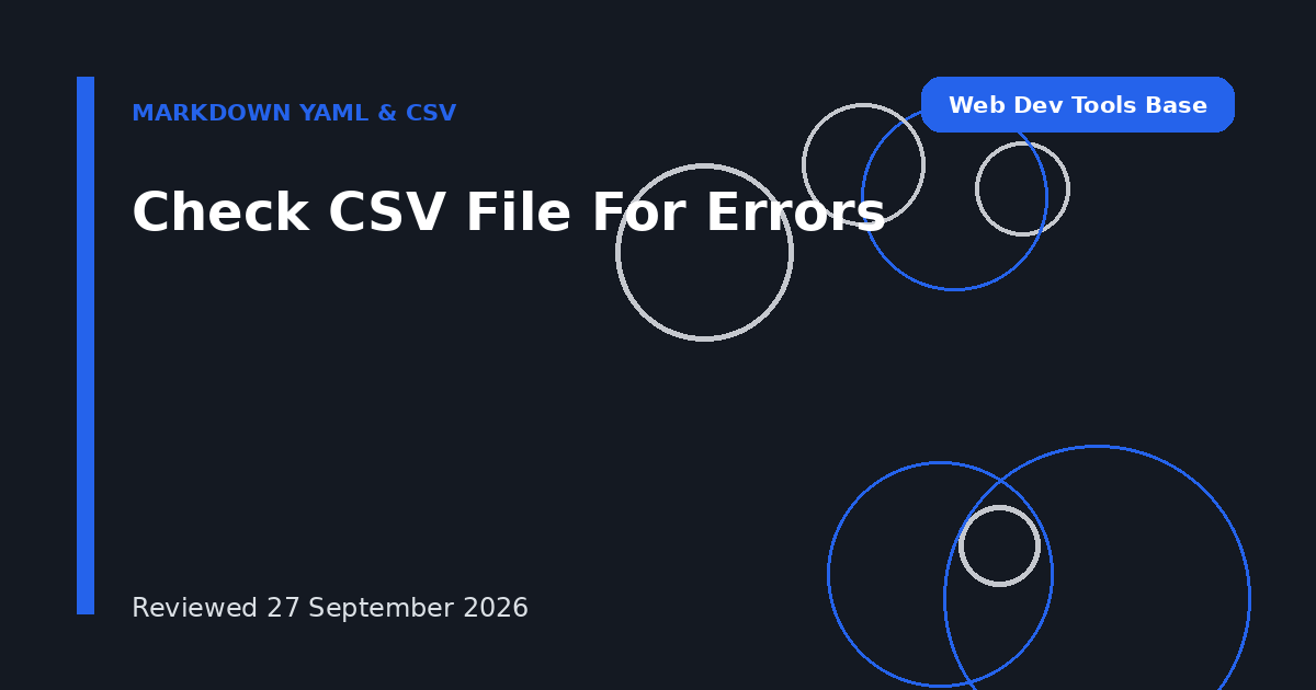 Check CSV File For Errors