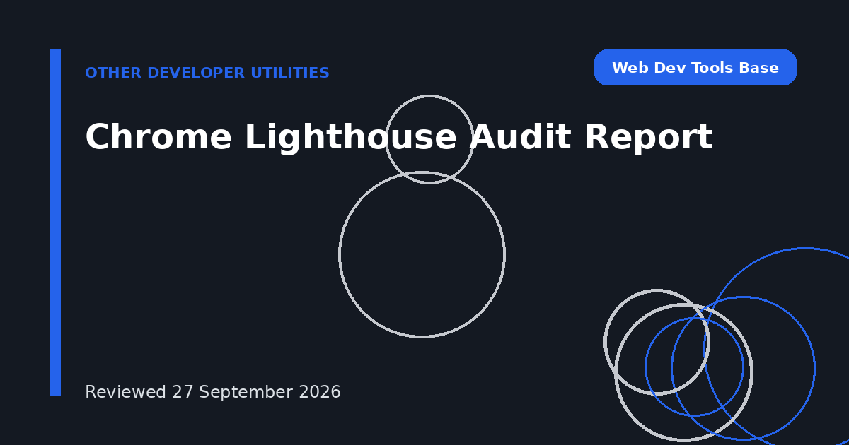 Chrome Lighthouse Audit Report