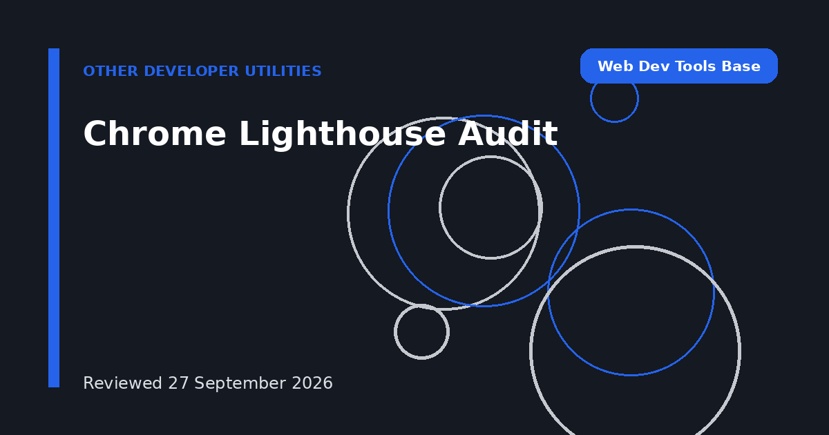 Chrome Lighthouse Audit
