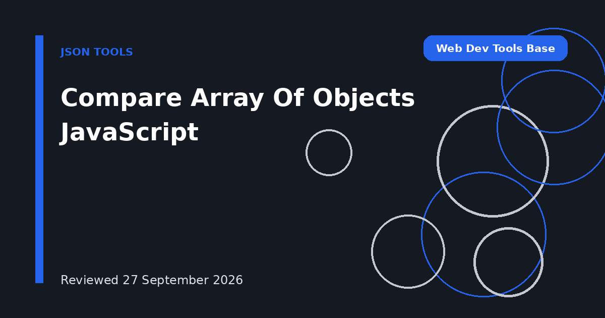 Compare Array Of Objects JavaScript