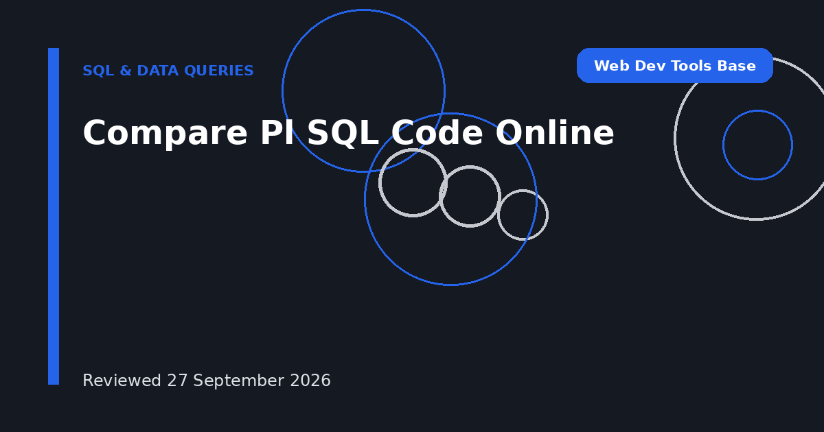 Compare Pl SQL Code Online