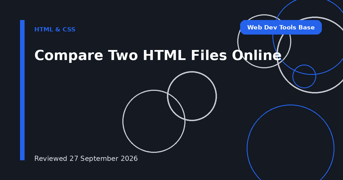 Compare Two HTML Files Online