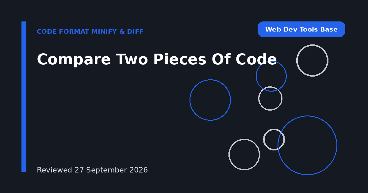 Compare Two Pieces Of Code