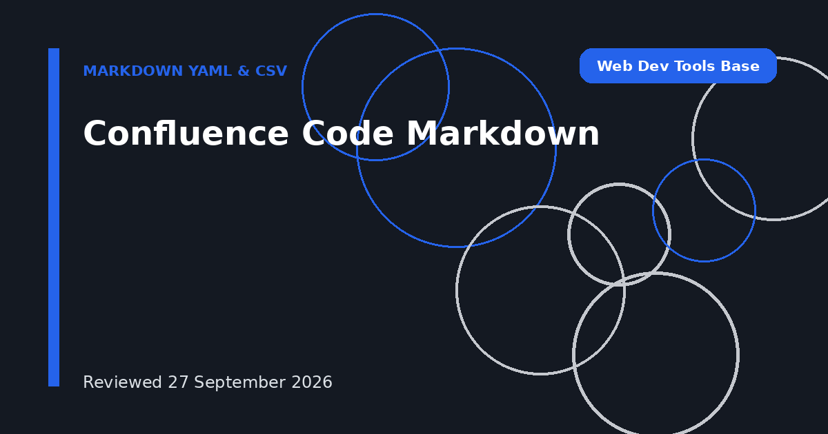 Confluence Code Markdown