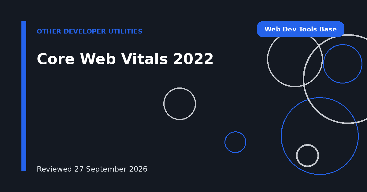 Core Web Vitals 2022