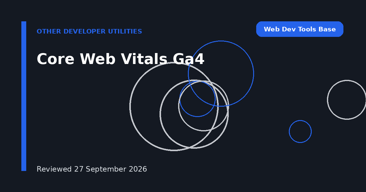 Core Web Vitals Ga4