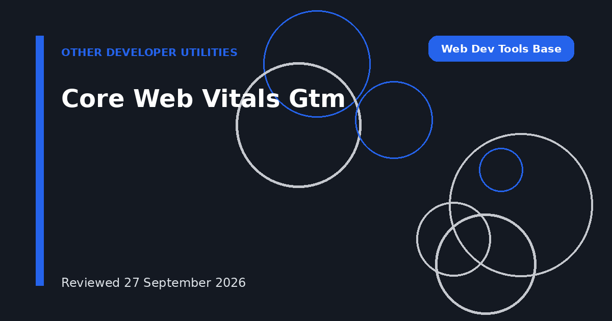 Core Web Vitals Gtm