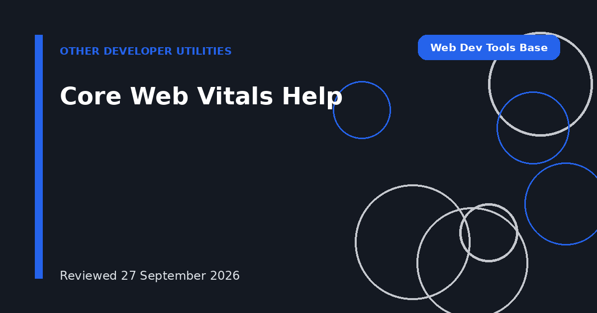 Core Web Vitals Help