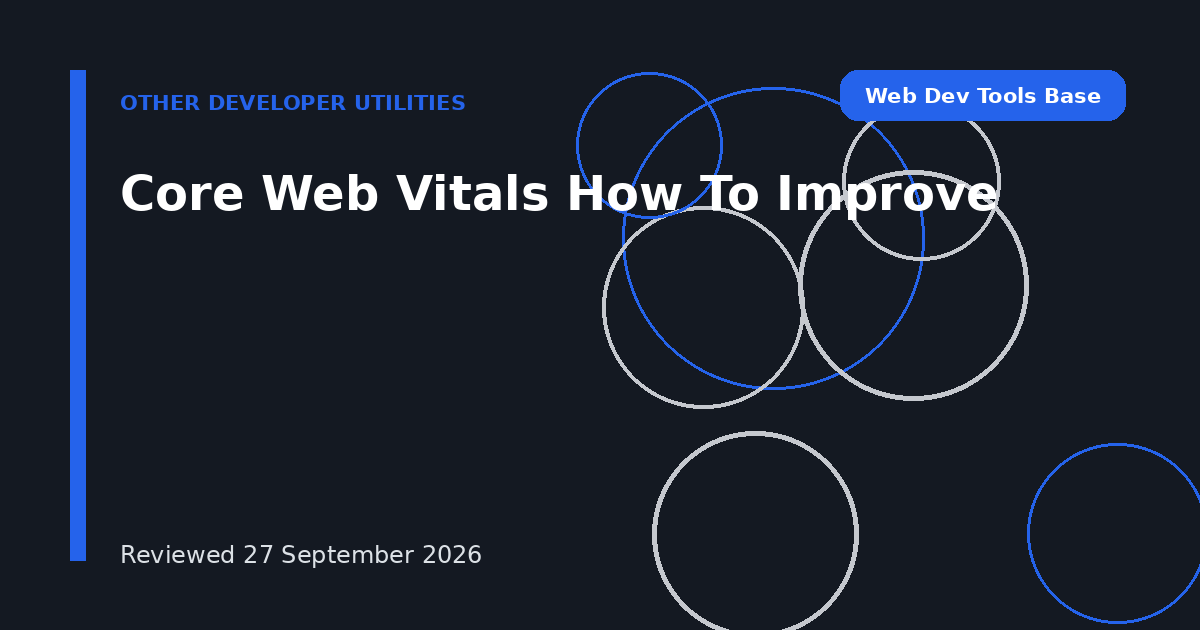 Core Web Vitals How To Improve