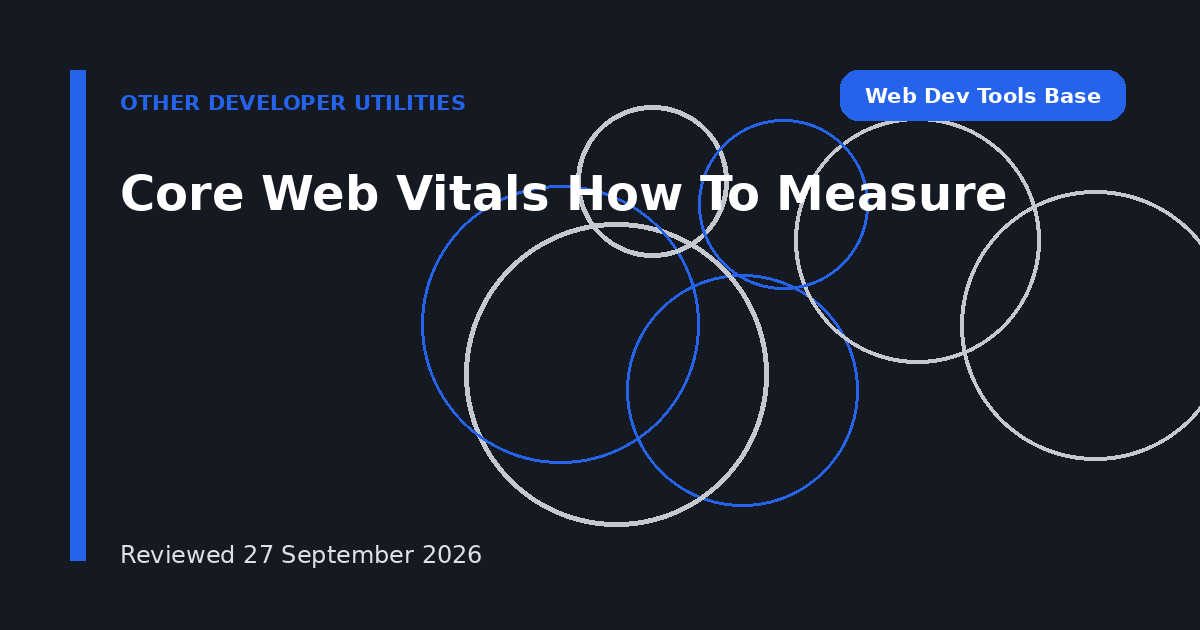 Core Web Vitals How To Measure
