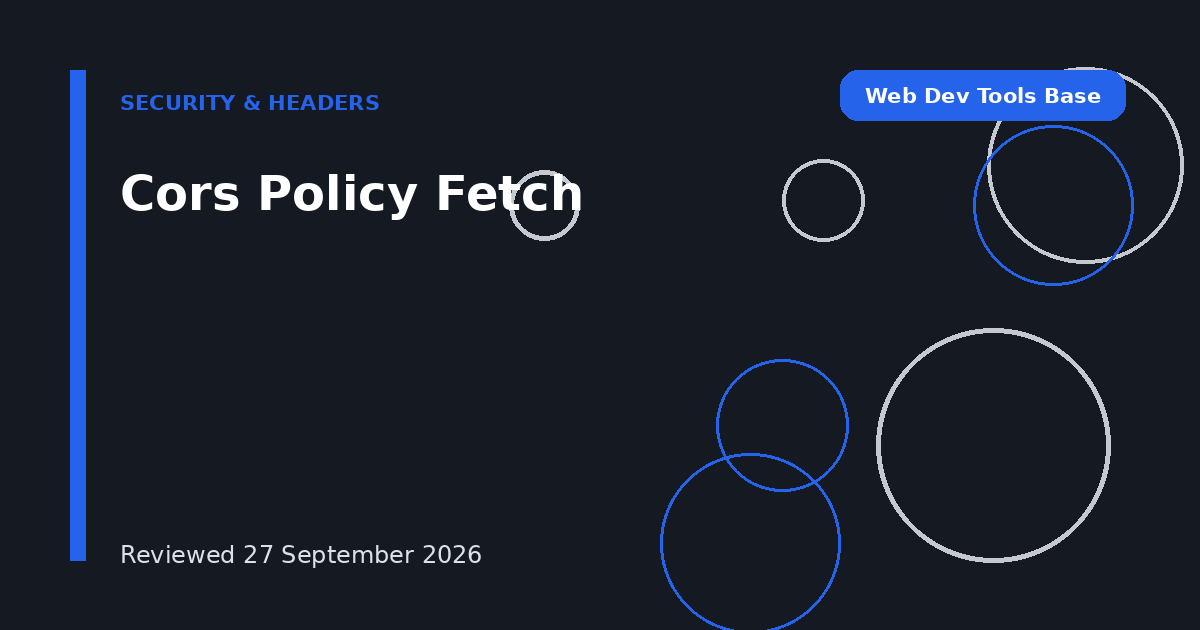 Cors Policy Fetch