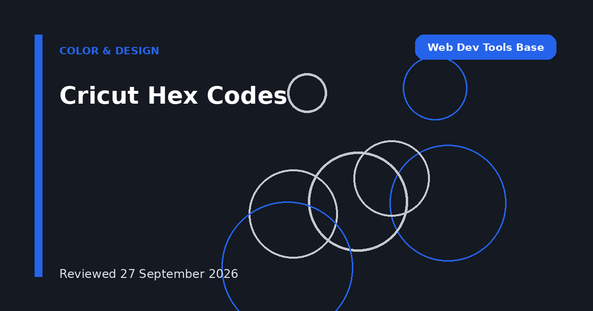 Cricut Hex Codes