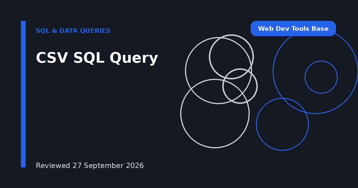 CSV SQL Query