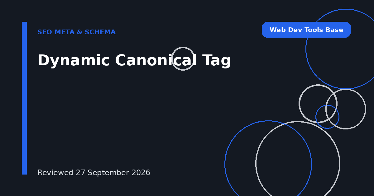 Dynamic Canonical Tag