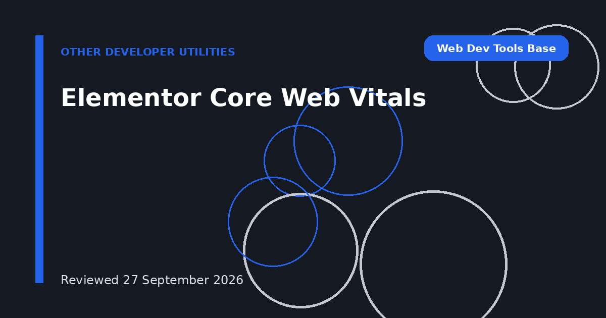 Elementor Core Web Vitals