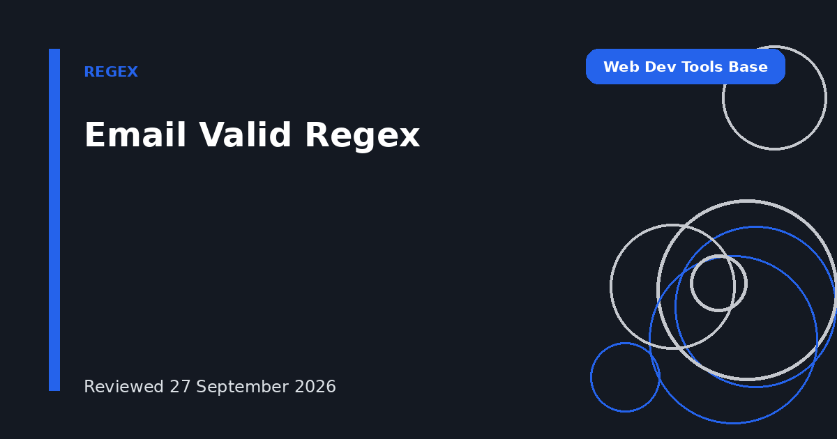 Email Valid Regex