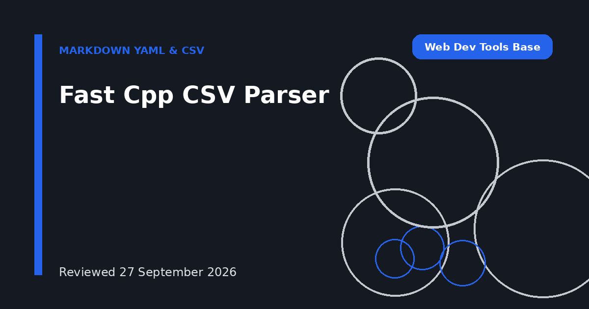 Fast Cpp CSV Parser