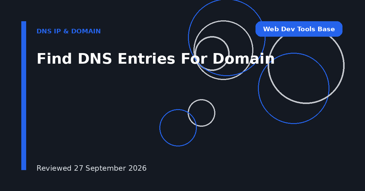 Find DNS Entries For Domain