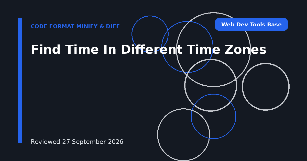 Find Time In Different Time Zones