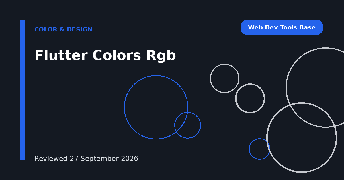 Flutter Colors Rgb